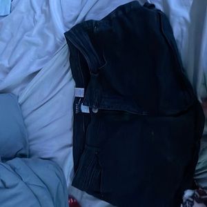 Black jean shorts
